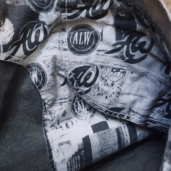 Al Wissam Jeans Mens 36 Gray Embroidered Back Pocket Straight Leg Denim Pants - Picture 9 of 16